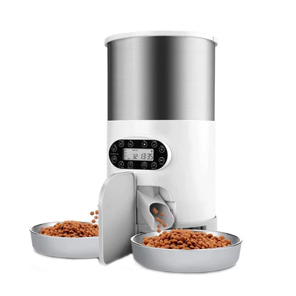 Revolutionary Smart APP Pet Feeder: Automatic Stainless Steel Dispenser for Cats and Dogs with Voice Recording and Timed Feeding
